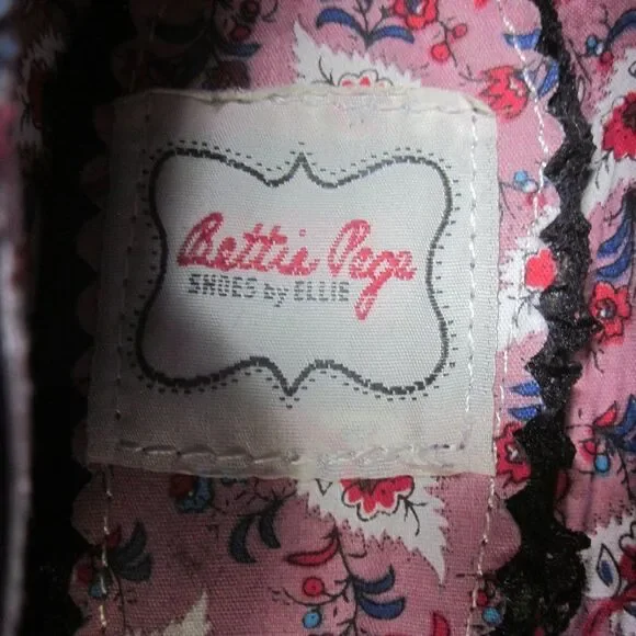 Bettie Page Shoes by Ellie Women Size 7 Black Leather Mary Jane Strap 3.5" Heels - Picture 2 of 15